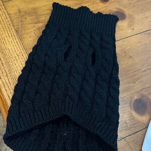 Black Cable Knit Dog Sweater